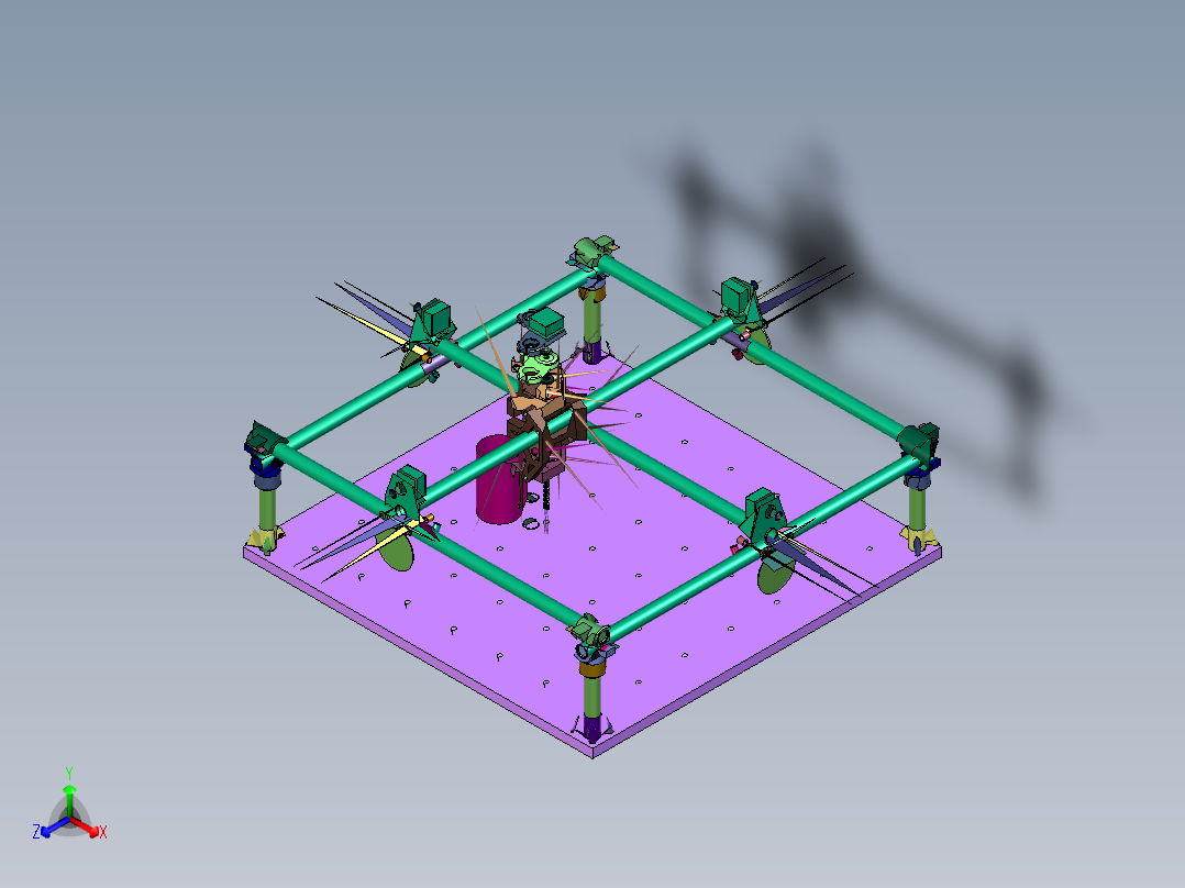 3D打印数控机床正等轴测图