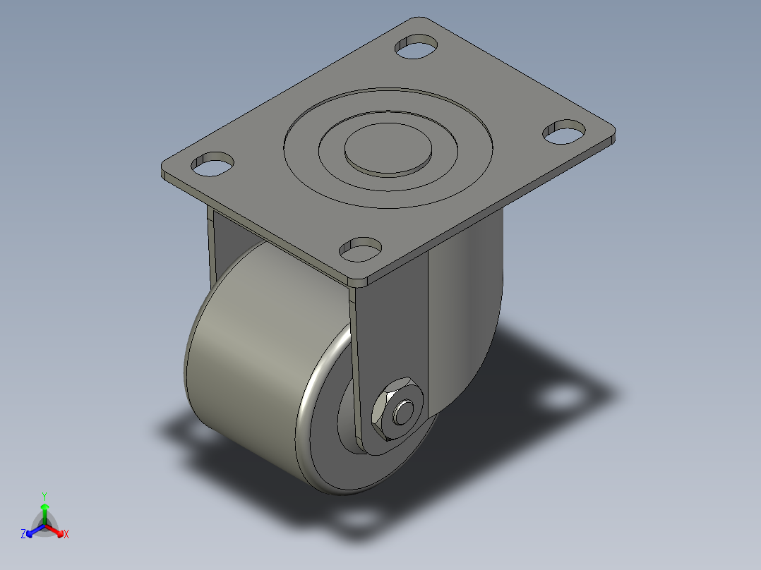 怡合达脚轮CGL01-D63正等轴测图
