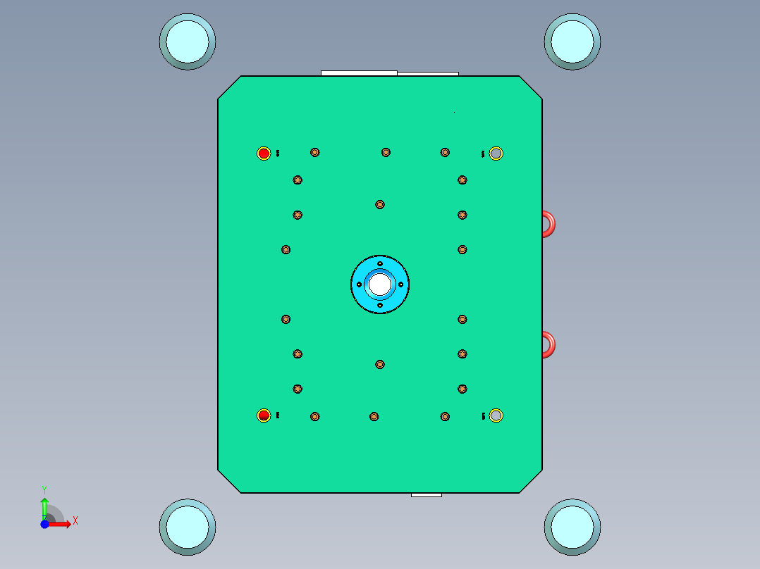 某来汽车转向机检修板塑胶模具前视图