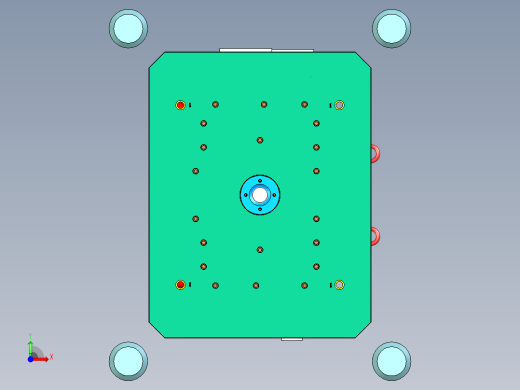 某来汽车转向机检修板塑胶模具前视缩略图