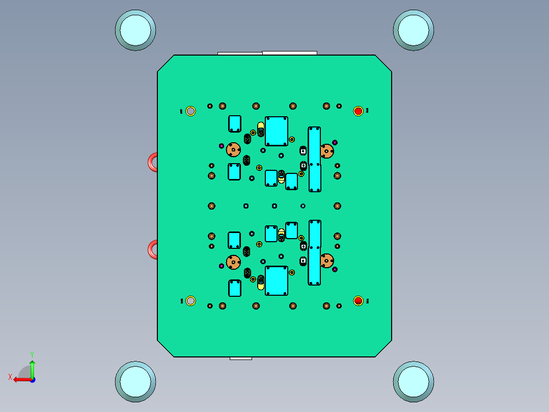 某来汽车转向机检修板塑胶模具后视图