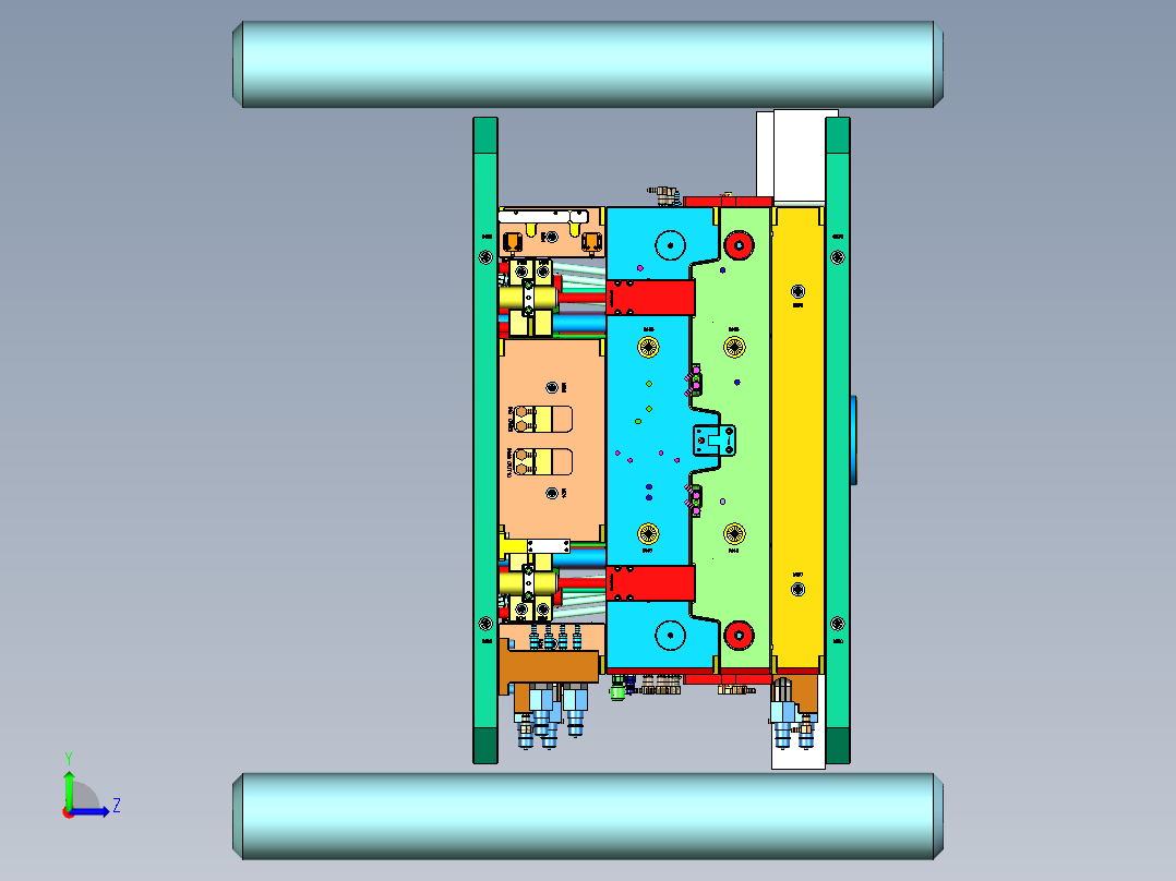 某来汽车转向机检修板塑胶模具左视图