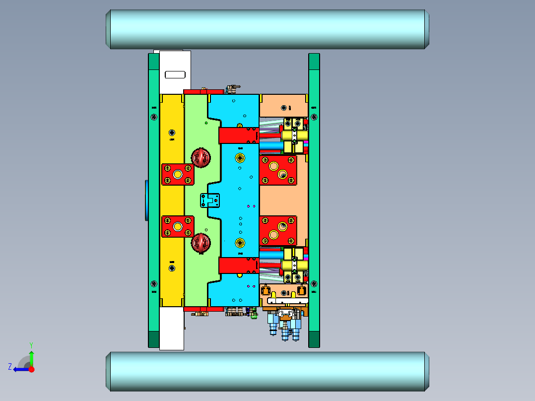 某来汽车转向机检修板塑胶模具右视图