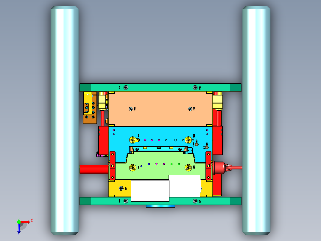 某来汽车转向机检修板塑胶模具俯视图