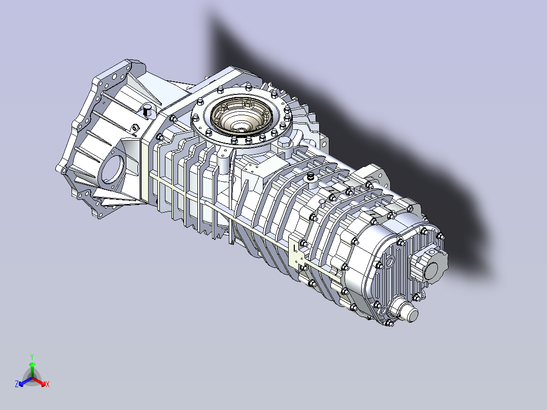 Mendeola HD4变速箱3D模型主视图