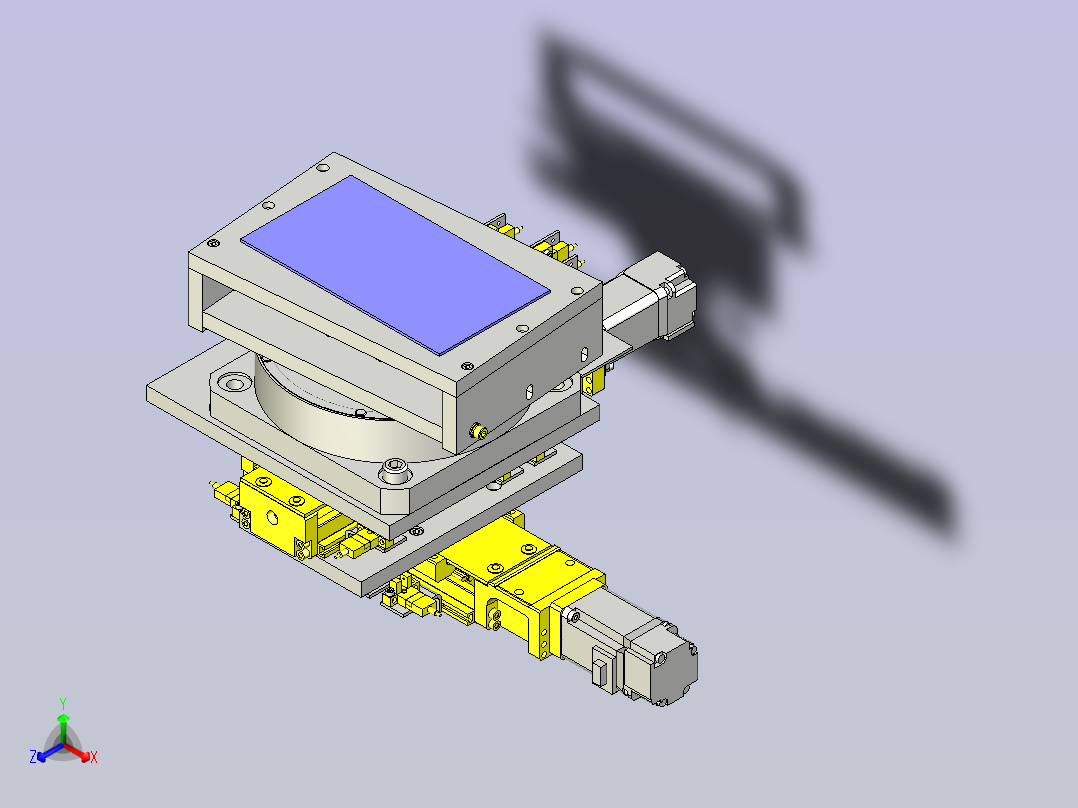 一款XYZ滑台3D图模型主视图