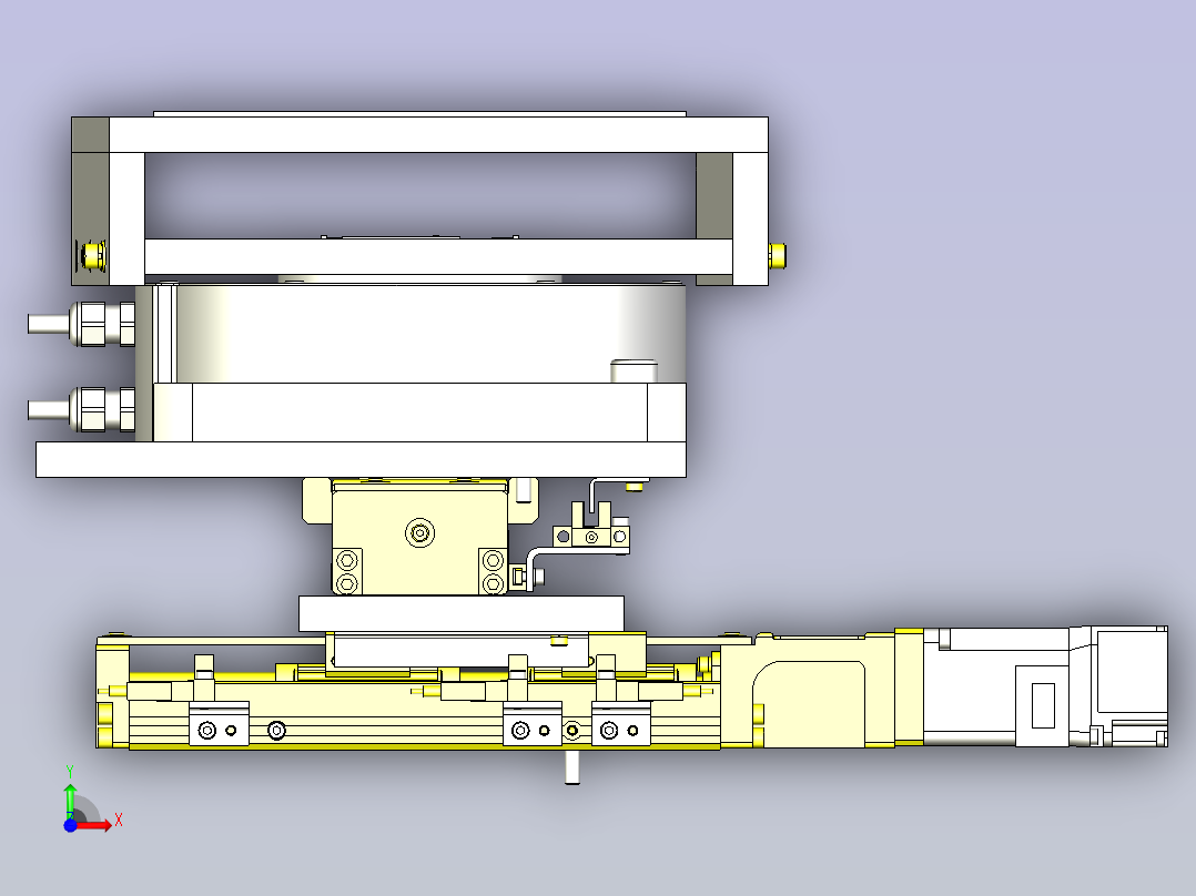 一款XYZ滑台3D图模型前视图