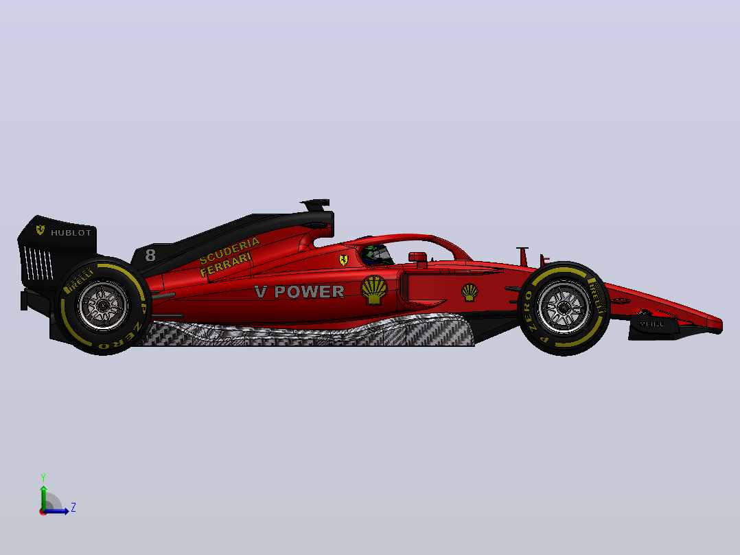F1法拉利概念车左视图
