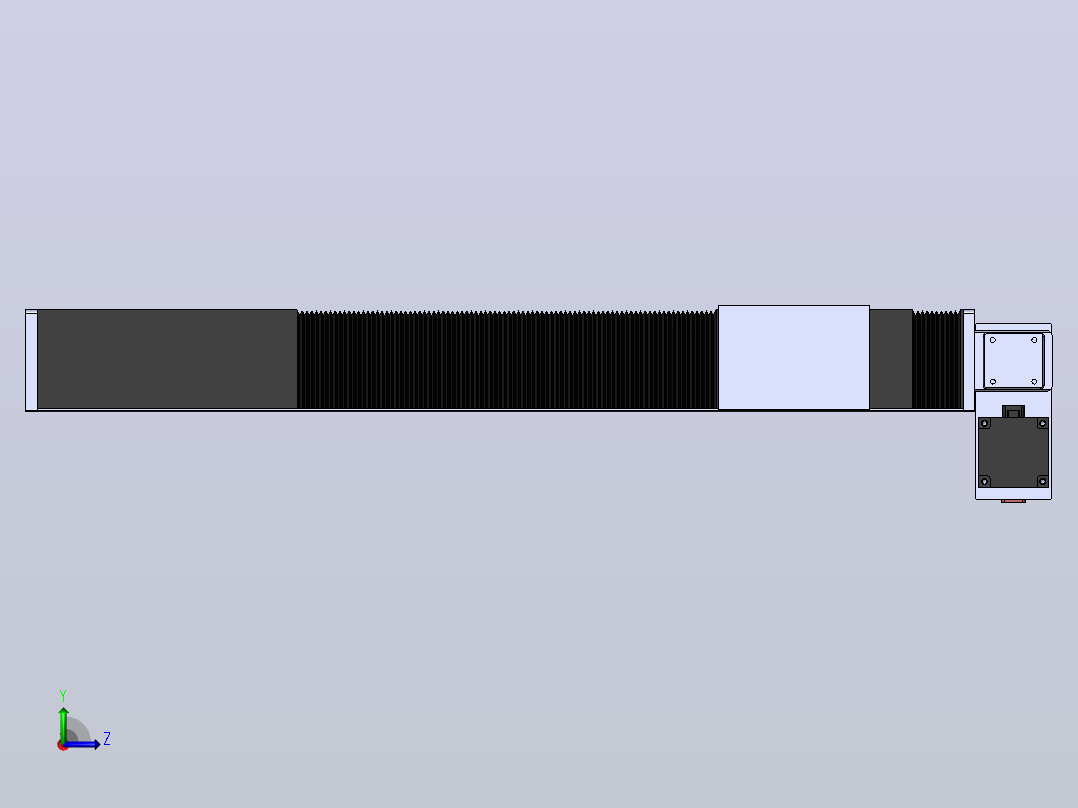 直线模组DMBF135-LDCR（电机左下折）[DMBF135-L45S500-DT400-A2U-LDCR]左视图