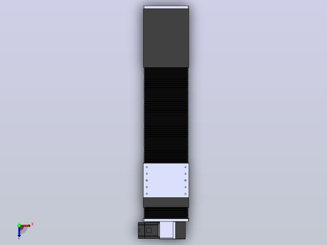 直线模组DMBF135-LDCR（电机左下折）[DMBF135-L45S500-DT400-A2U-LDCR]俯视图