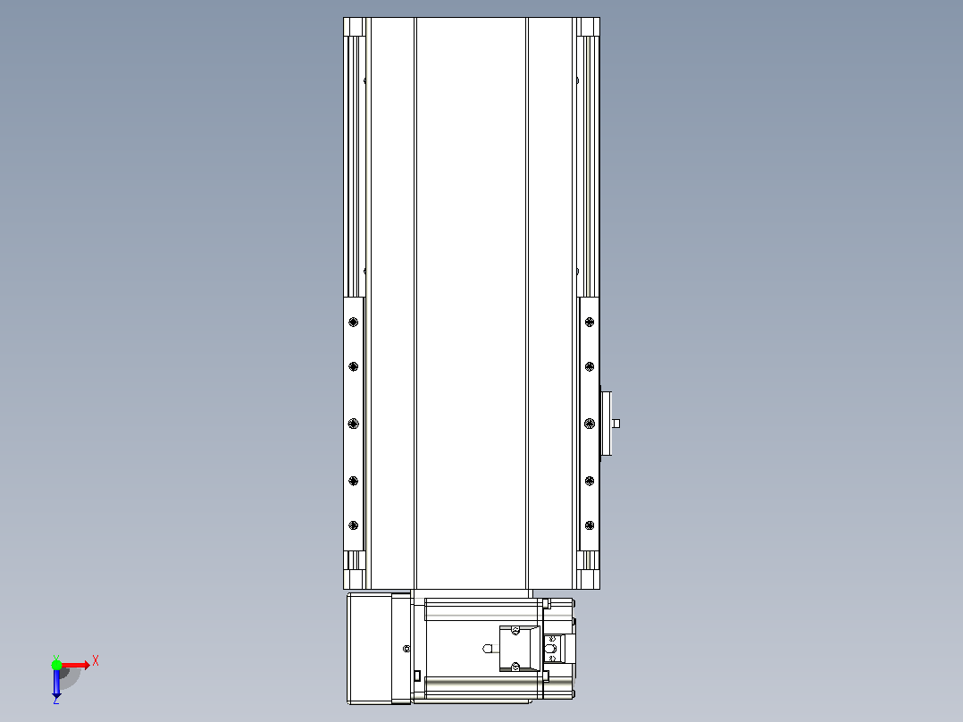 皮带直线轴半封闭可选导轨TPA-HNB-202D-140-L100-LU-Y-P75-N3俯视图