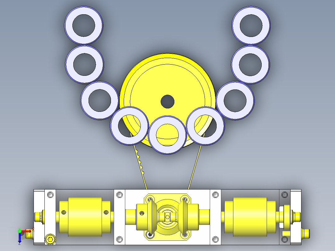 输送机旋转机构俯视图