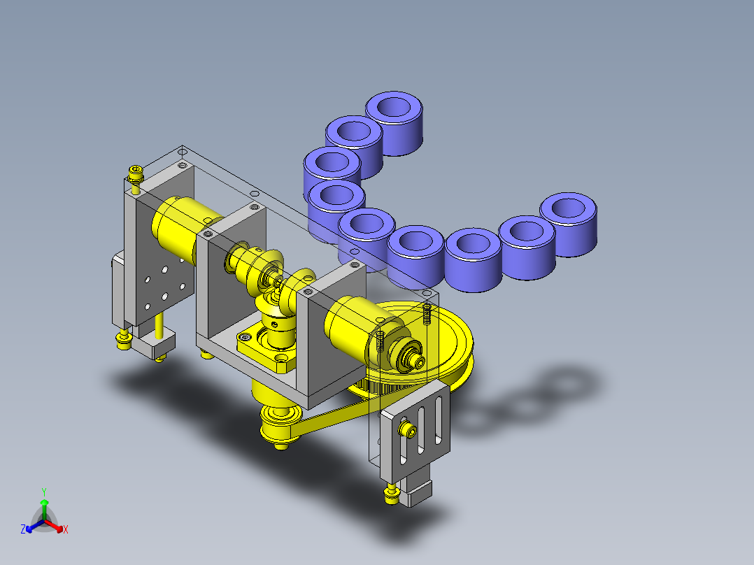 输送机旋转机构正等轴测图