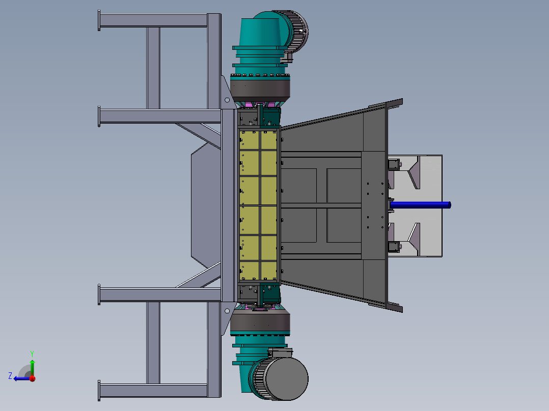 高效1600双轴撕碎机sw16可编辑右视图