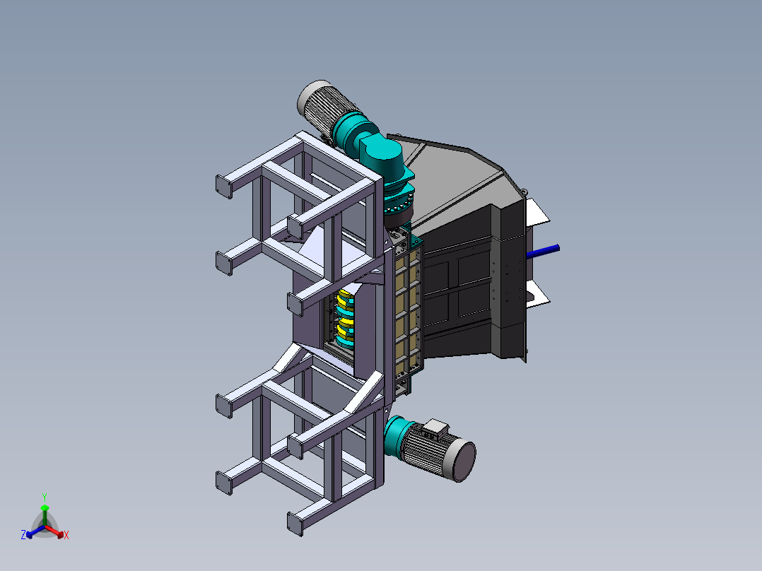高效1600双轴撕碎机sw16可编辑正等轴测图