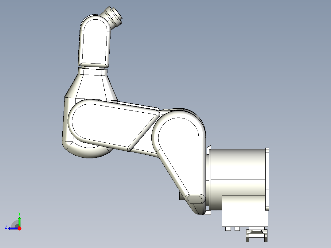 Kawasaki RS003 3kg机械臂模型3D图纸 STEP格式右视图