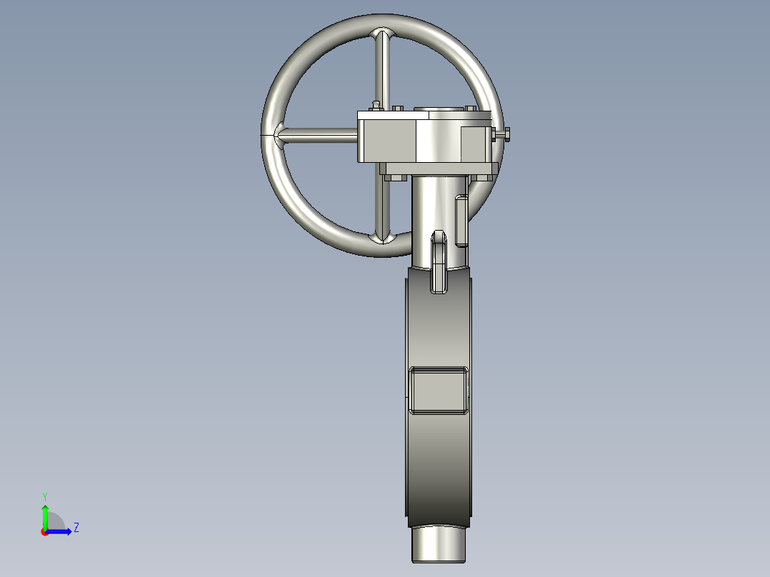 蝶阀 机械设备 solidwrok 设计素材3D模型左视图