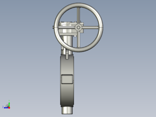 蝶阀 机械设备 solidwrok 设计素材3D模型右视缩略图