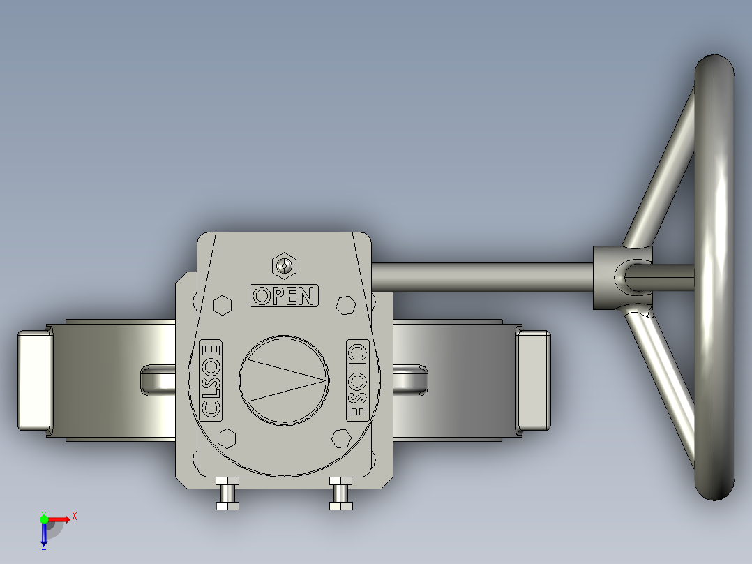 蝶阀 机械设备 solidwrok 设计素材3D模型俯视图