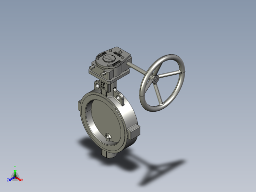 蝶阀 机械设备 solidwrok 设计素材3D模型正等轴测缩略图