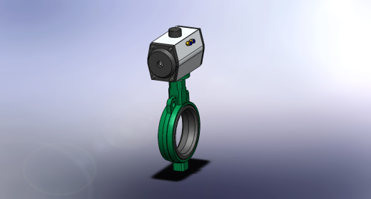 蝶阀 机械设备 solidwrok 设计素材3D模型缩略图