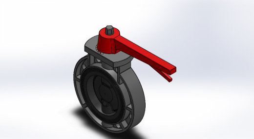 蝶阀 机械设备 solidwrok 设计素材3D模型缩略图