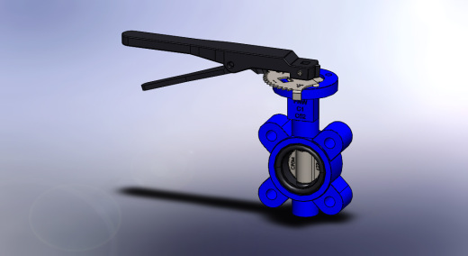 蝶阀 机械设备 solidwrok 设计素材3D模型缩略图