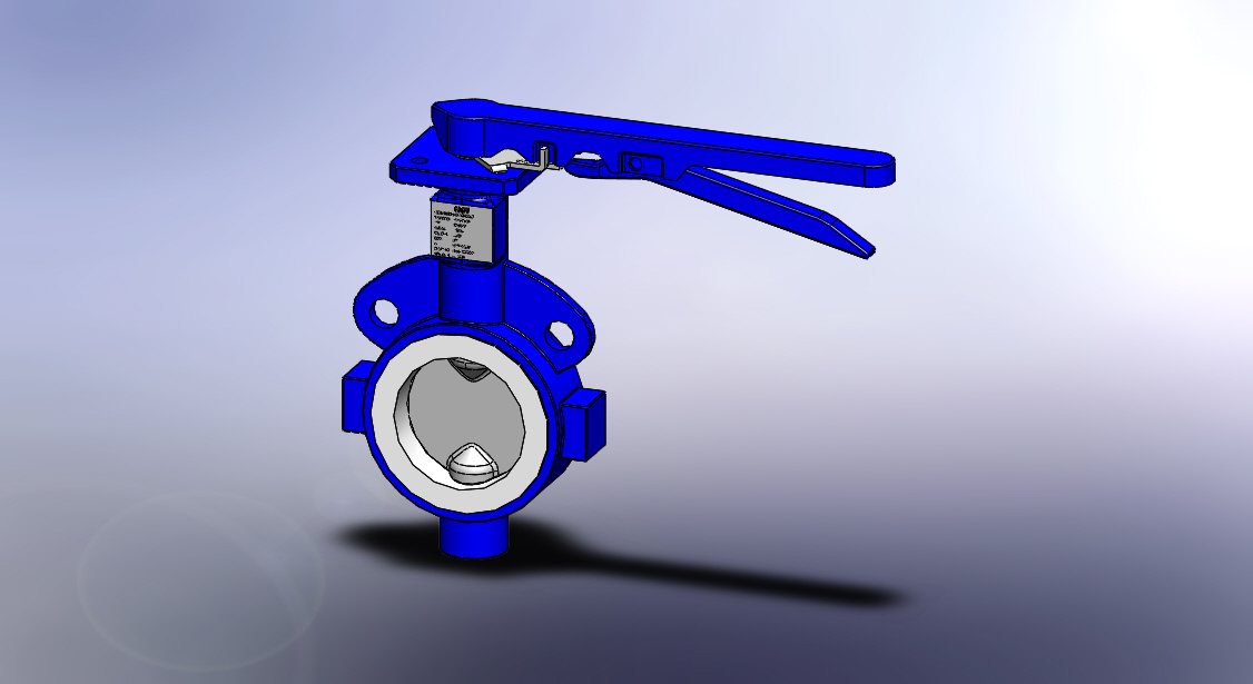 蝶阀 机械设备 solidwrok 设计素材3D模型