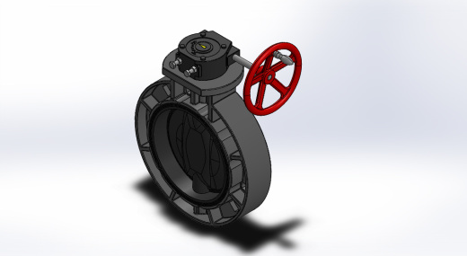 蝶阀 机械设备 solidwrok 设计素材3D模型缩略图