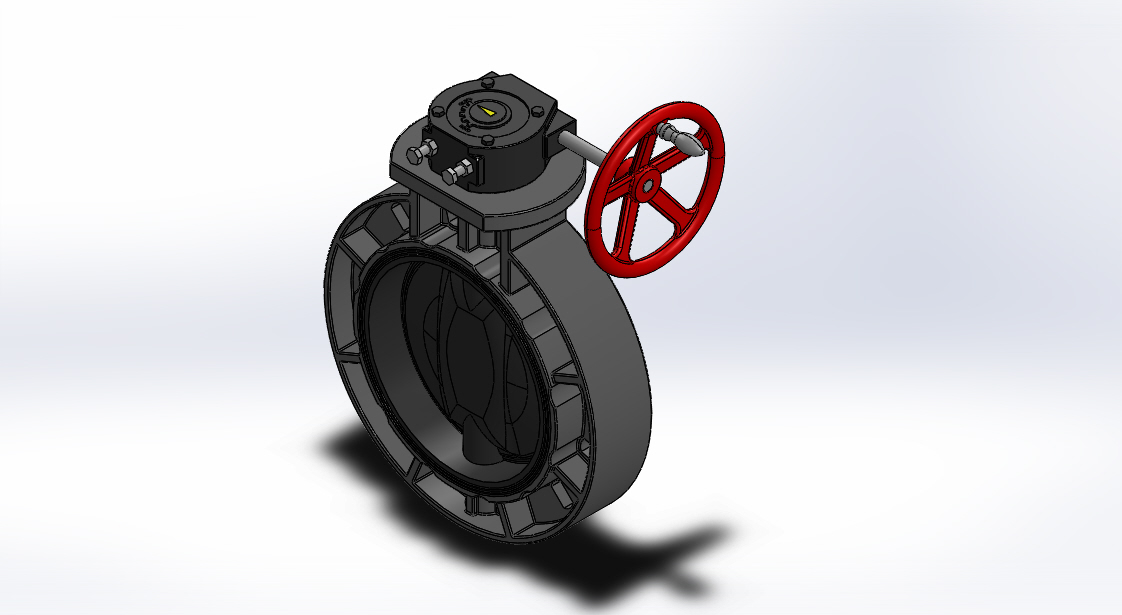 蝶阀 机械设备 solidwrok 设计素材3D模型