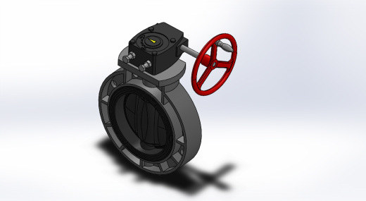 蝶阀 机械设备 solidwrok 设计素材3D模型缩略图