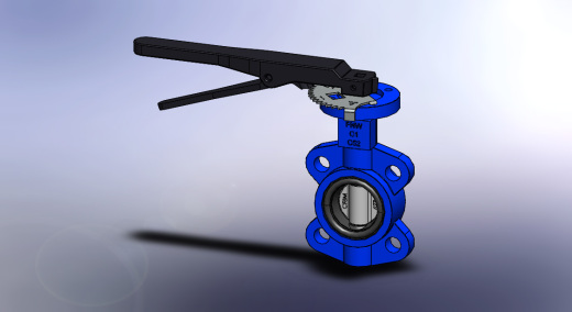 蝶阀 机械设备 solidwrok 设计素材3D模型缩略图