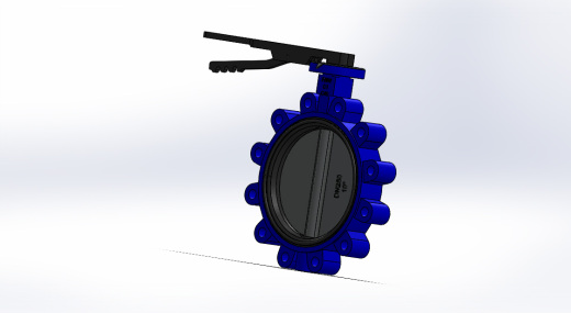 蝶阀 机械设备 solidwrok 设计素材3D模型缩略图