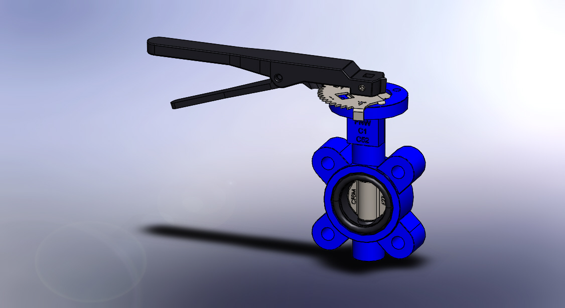 蝶阀 机械设备 solidwrok 设计素材3D模型