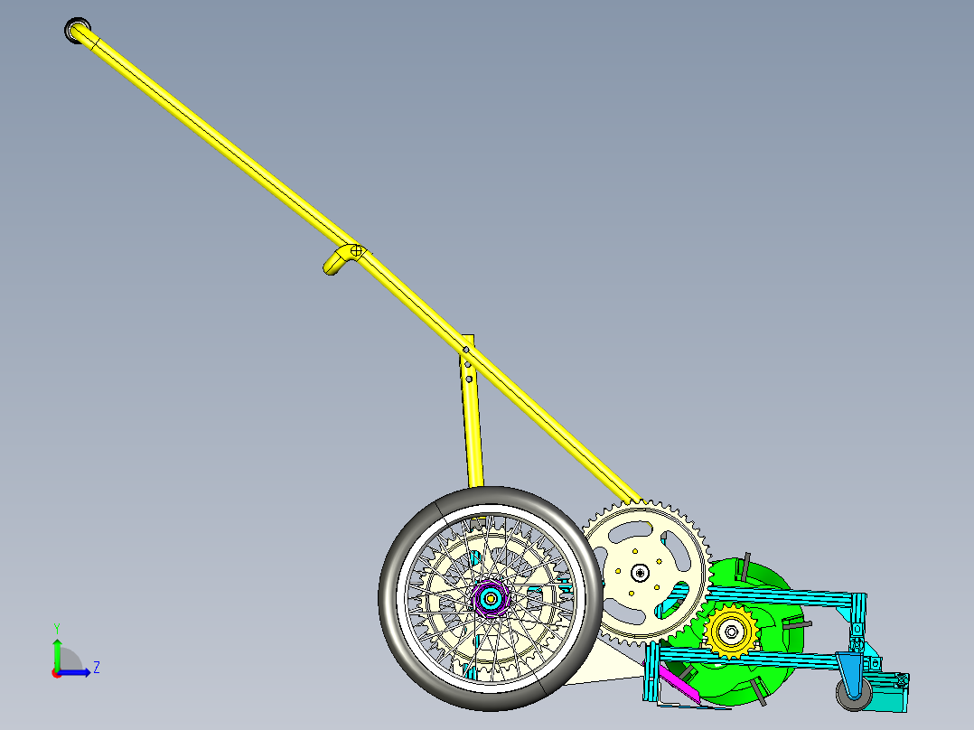 环卫机割草机左视图