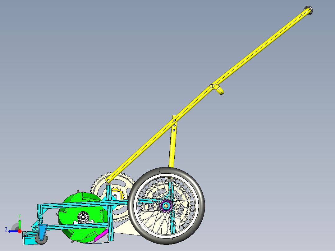 环卫机割草机右视图