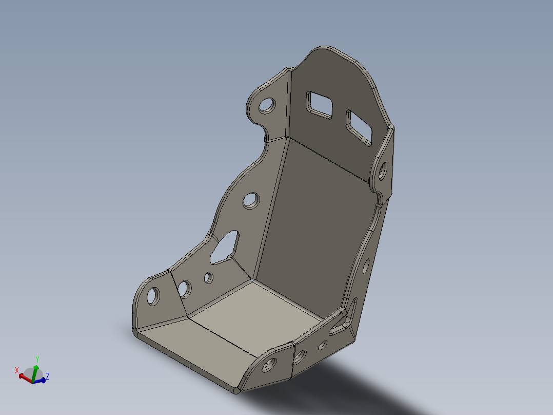 汽车座位外壳模型正等轴测图