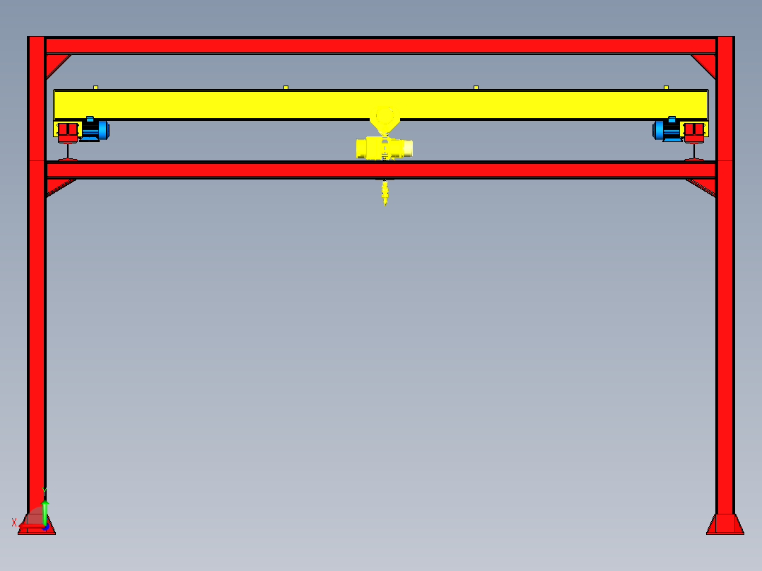 高架起重机1吨后视图
