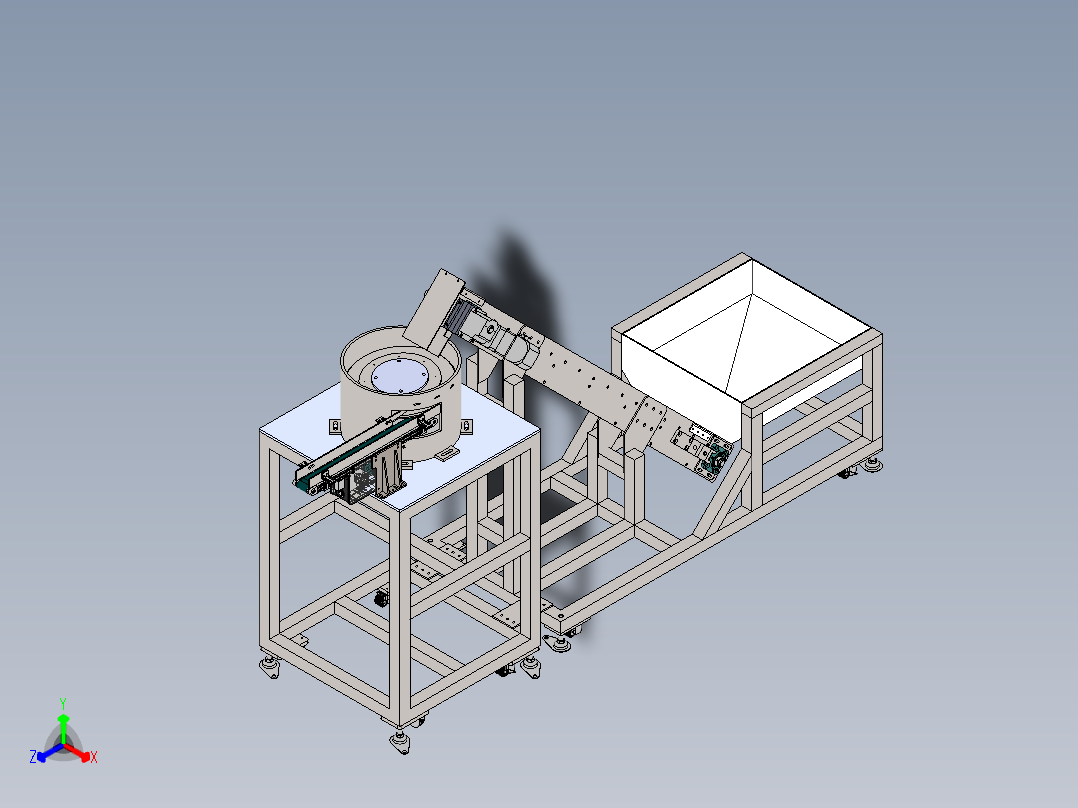 按尺寸分拣机器正等轴测图