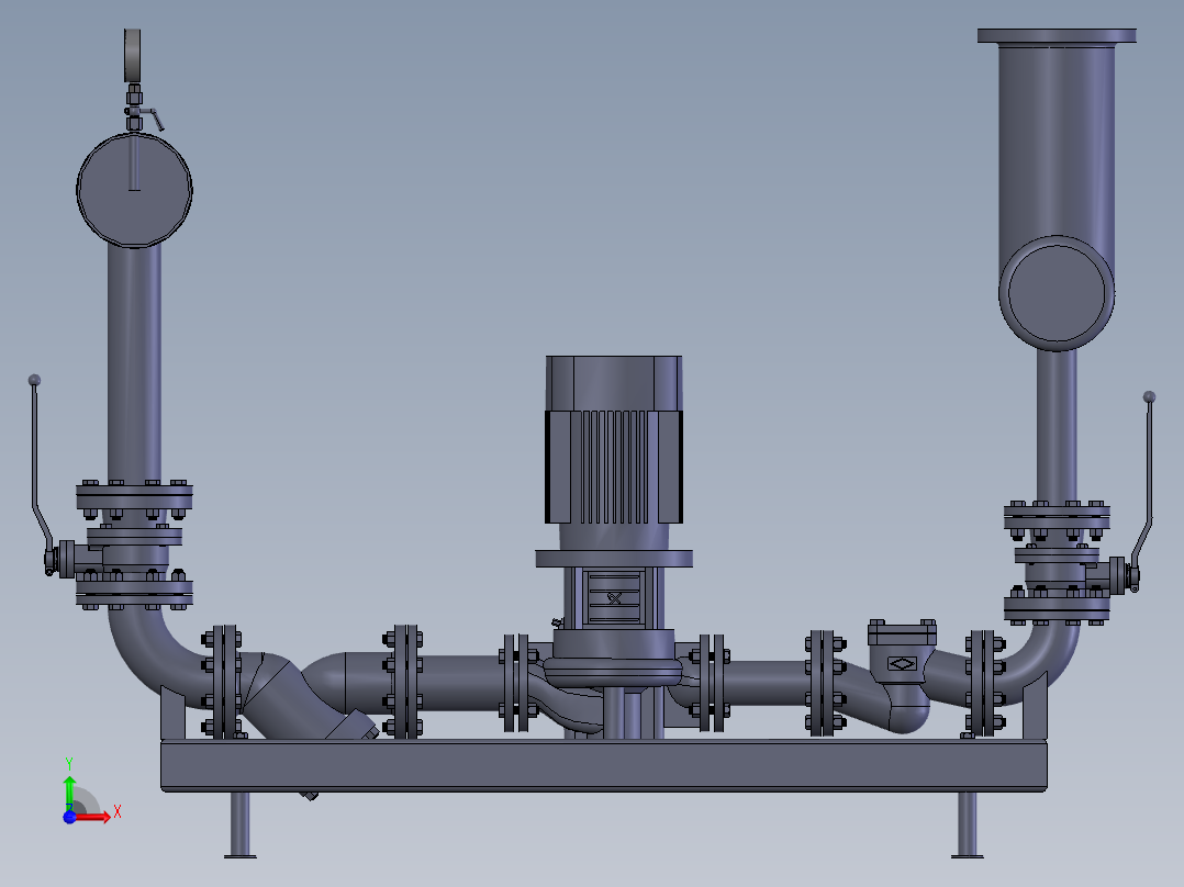 多级管道离心泵前视图
