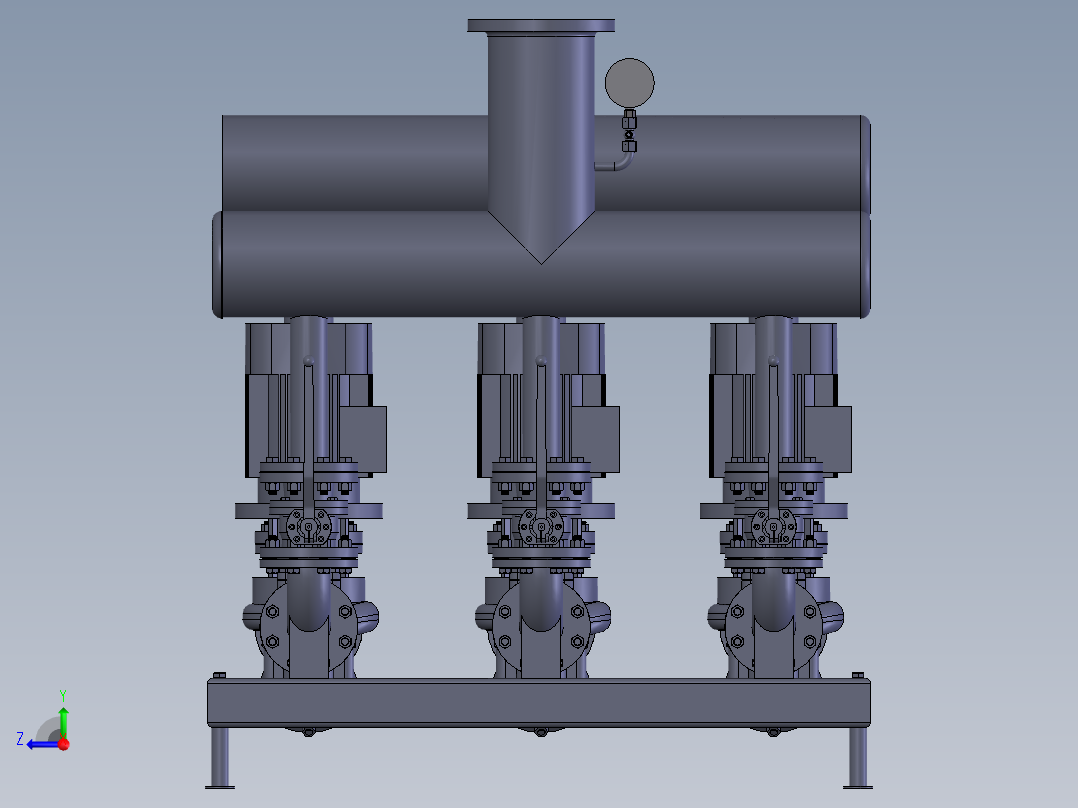 多级管道离心泵右视图