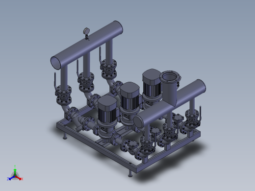 多级管道离心泵正等轴测缩略图