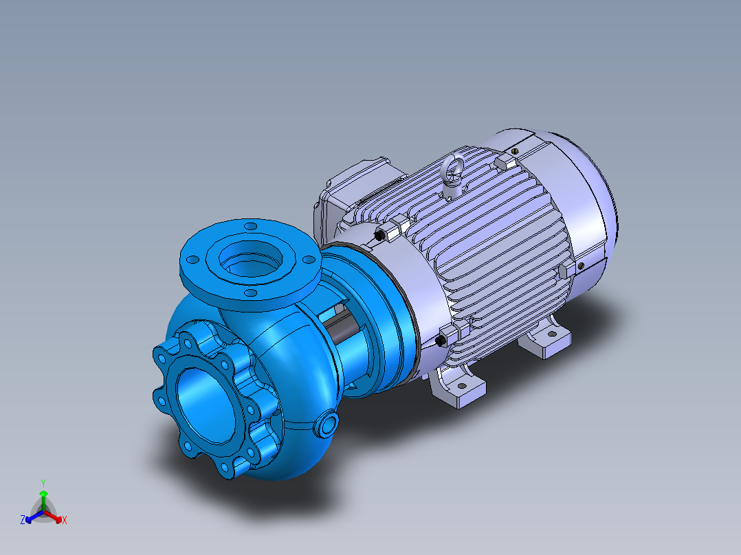 WQ腐蚀离心泵正等轴测图
