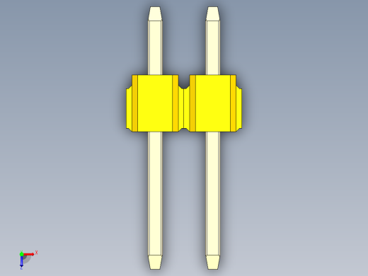 彩色公头100mil（2.54mm）系列-DS1021_yellow_2x02p_100mil_Type1_rev1.0俯视缩略图