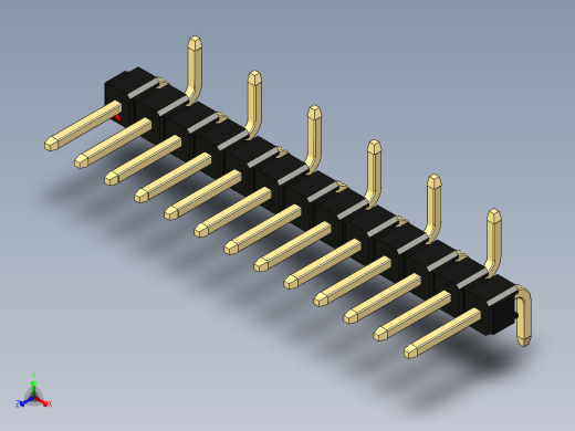 彩色公排针 100mil 2.54mm 系列-DS1022_black_13p_100mil_Type_SMT_R2_rev1.0