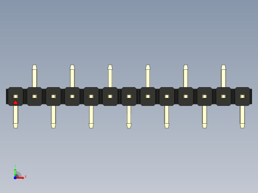彩色公排针 100mil 2.54mm 系列-DS1022_black_13p_100mil_Type_SMT_R2_rev1.0前视缩略图