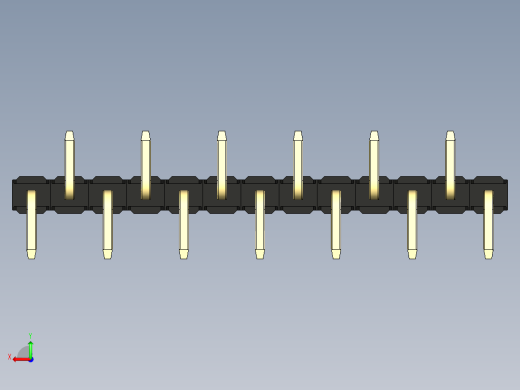 彩色公排针 100mil 2.54mm 系列-DS1022_black_13p_100mil_Type_SMT_R2_rev1.0后视缩略图
