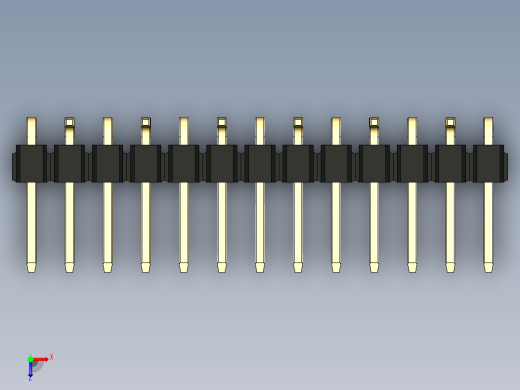 彩色公排针 100mil 2.54mm 系列-DS1022_black_13p_100mil_Type_SMT_R2_rev1.0俯视缩略图