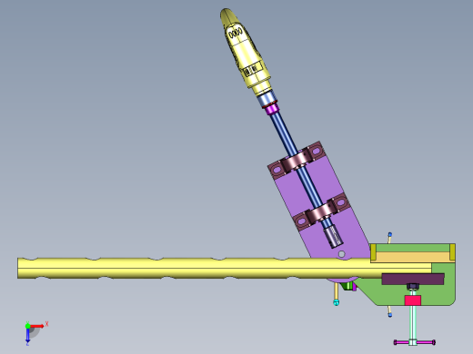 用于圆管外壁钻斜孔的定位工装俯视缩略图