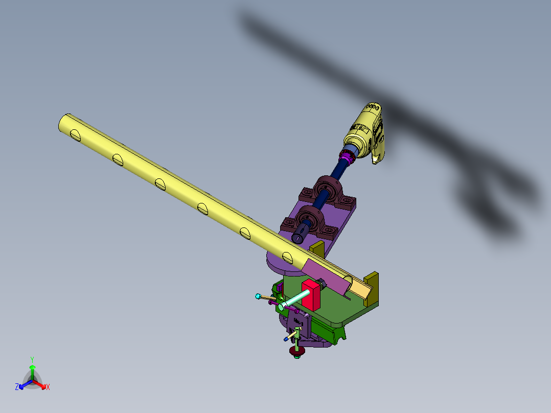 用于圆管外壁钻斜孔的定位工装正等轴测图